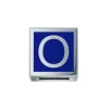 DONNA ORO ELEMENTO LETTERA  ORO BIANCO E SMALTO BLU