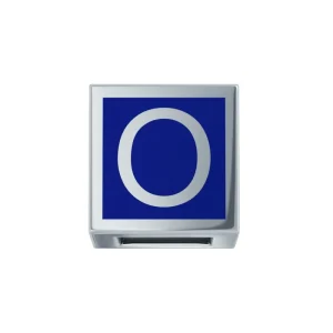 DONNA ORO ELEMENTO LETTERA  ORO BIANCO E SMALTO BLU