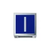 DONNA ORO ELEMENTO LETTERA  ORO BIANCO E SMALTO BLU