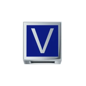DONNA ORO ELEMENTO LETTERA  ORO BIANCO E SMALTO BLU