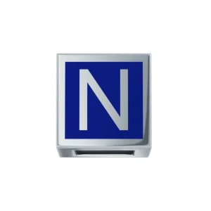 DONNA ORO ELEMENTO LETTERA  ORO BIANCO E SMALTO BLU