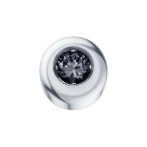 DONNA ORO ELEMENTO PUNTO ORO BIANCO CON DIAMANTE NERO