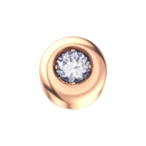 DONNA ORO ELEMENTO PUNTO ORO ROSA CON DIAMANTE BIANCO