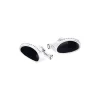 MONTBLANC GEMELLI OVALI IN ARGENTO STERLING E ONICE NERO MEISTERSTÜCK ref. 107209