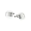 MONTBLANC GEMELLI QUADRATI IN ACCIAO PREGIATO E AGATA BIANCA MEISTERSTÜCK ref. 106625