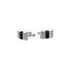 MONTBLANC GEMELLI RETTANGOLARI IN ARGENTO STERLING E ONICE NERO MEISTERSTÜCK ref. 101394