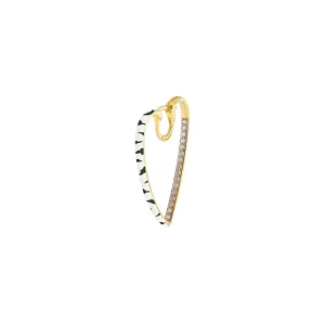 RUE DES MILLE MONO-ORECCHINO CUORE – SMALTO ZEBRATO rif. ORJ-04-Z