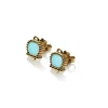 CHANTECLER Orecchini a lobo in oro giallo turchese e diamante ref. 37033