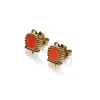 CHANTECLER Orecchini a lobo in oro giallo corallo e diamante ref. 37034