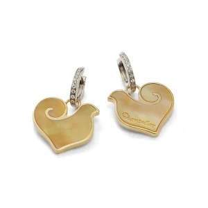 CHANTECLER Orecchini con simbolo gallo in oro madreperla e diamanti ref. 34781