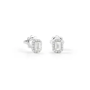 DAMIANI Orecchini in oro bianco e diamanti 20091104 taglio smeraldo Minou classica iconica