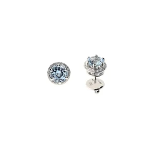 DAMIANI Orecchini in oro bianco acquamarina e diamanti ref. 20076501