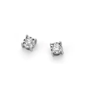 DONNA ORO ORECCHINI IN ORO BIANCO E DIAMANTI ref. DHOL8504.010