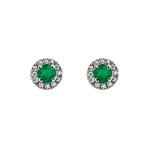 DONNA ORO ORECCHINI IN ORO BIANCO SMERALDO E DIAMANTI ref. DHOE7202.007