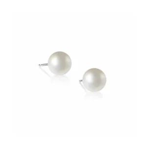 DONNA ORO ORECCHINI IN ORO BIANCO E PERLA BIANCA ref. DHOP7228
