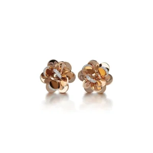 CHANTECLER Orecchini fiore piccoli in oro e diamanti ref. 38478