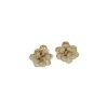 CHANTECLER Orecchini lobo a fiore in oro rosa e smalto bianco ref. 35260