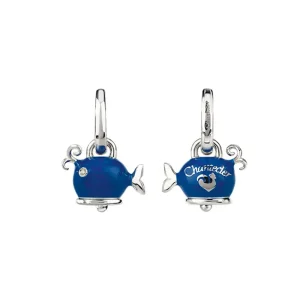 CHANTECLER Orecchino campanella balena piccolo in argento smalto e diamanti ref. 38464