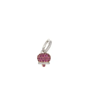CHANTECLER Orecchino campanella medio in oro diamanti e rubini ref. 26891