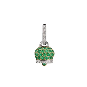 CHANTECLER Orecchino campanella medio in oro diamanti e smeraldi ref. 24625
