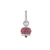 CHANTECLER Orecchino campanella piccolo oro rosa e bianco diamanti rubini 33446 lusso originale eleganza
