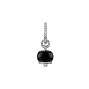 CHANTECLER Orecchino campanella piccolo in oro bianco diamanti e onice ref. 32512