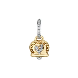 CHANTECLER Orecchino Campanelle in oro giallo e gallo in pavé di diamanti