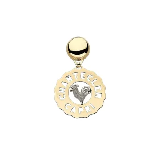 CHANTECLER Orecchino logo gallo piccolo in oro e diamanti. ref. 23188