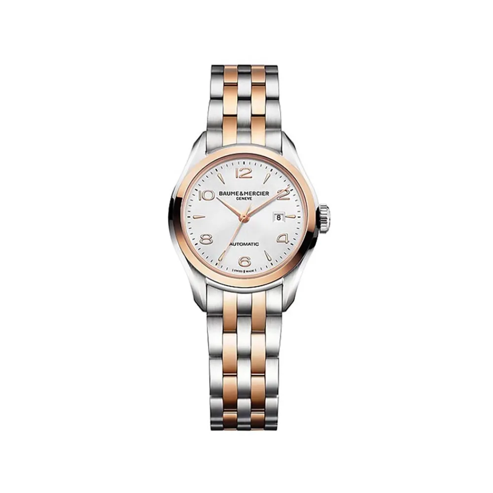 BAUME-MERCIER Orologio bicolore Clifton.Automatico, forma rotonda, 30 mm.