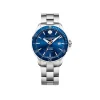 BAUME-MERCIER Orologio Clifton Club in acciaio con cinturino in pelle.Uomo, automatico, cassa rotonda, 42 mm.