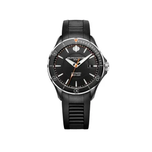 BAUME-MERCIER Orologio Clifton Club in acciaio ADLC con cinturino in caucci?Uomo, automatico, cassa rotonda, 42 mm