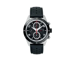 MONTBLANC OROLOGIO ROTONDO IN ACCIAIO PREGIATO NERO E GRIGIO TIMEWALKER ref. 116096