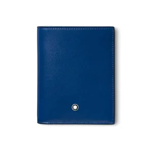 MONTBLANC PORTAFOGLIO COMPATTO IN PELLE BLU MEISTERSTUCK ref. 129678