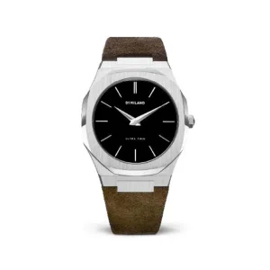 D1 MILANO ULTRA THIN CASSA 40 ACCIAIO CINT CAMOSCIO MARRONE SIENA