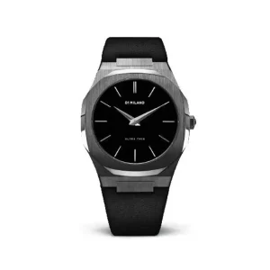 D1 MILANO ULTRA THIN CASSA 40 ACCIAO BRUNITO CINT CAMOSCIO NERO STROMBOLI