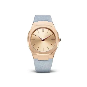 D1 MILANO ULTRA THIN CASSA 38 ORO ROSA CINT CAMOSCIO AZZURRO CAPRI D1-A-UTL04